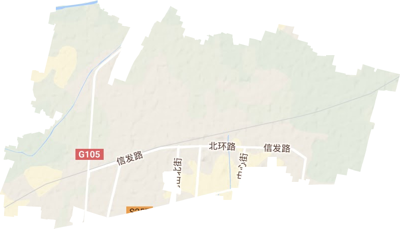 信发街道地形地图
