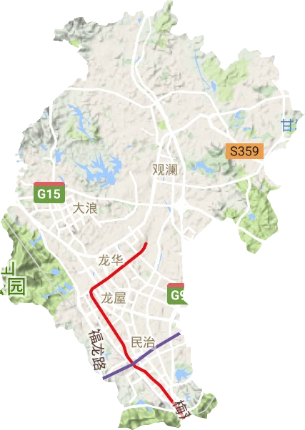 龙华区地形地图