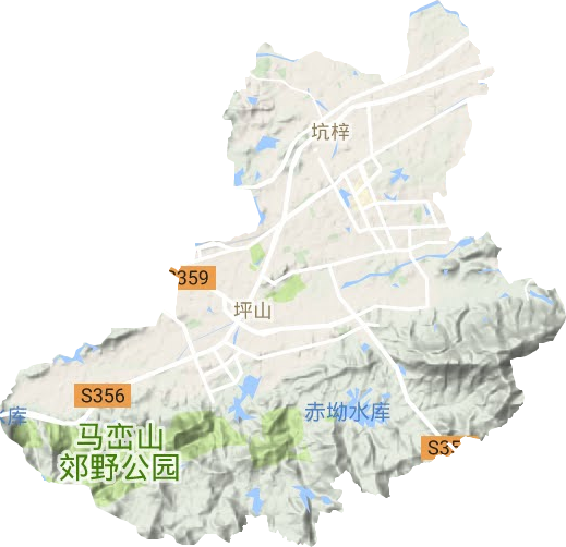 坪山区地形地图