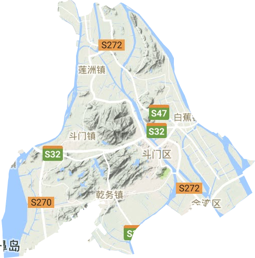斗门区地形地图