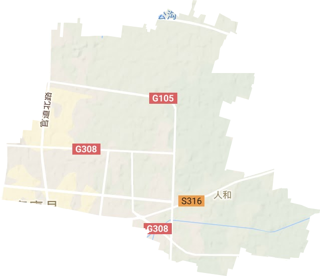 人和街道地形地图
