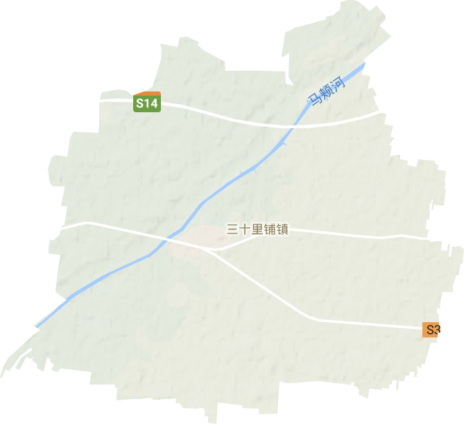 三十里铺镇地形地图
