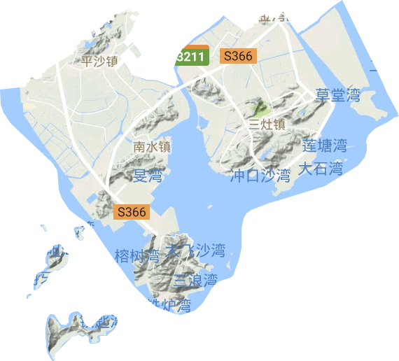 金湾区地形地图