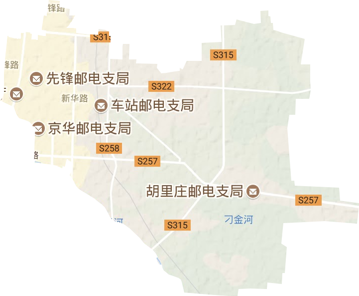 新华路街道地形地图