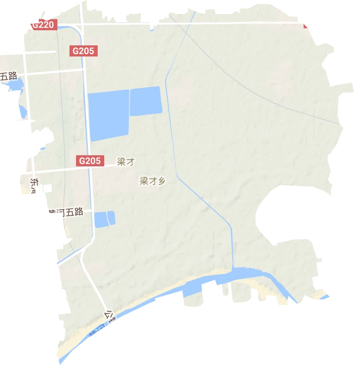 梁才街道地形地图