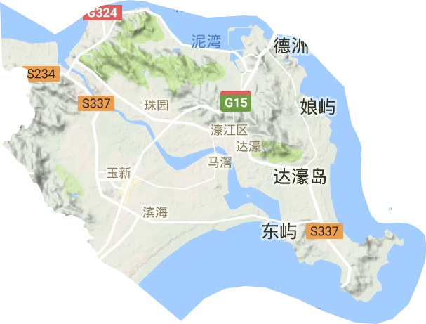 濠江区地形地图