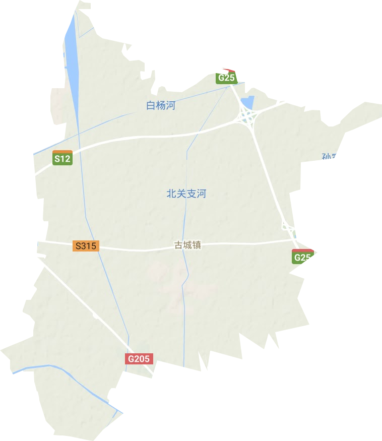 古城镇地形地图