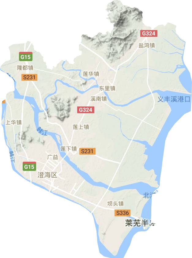 澄海区地形地图
