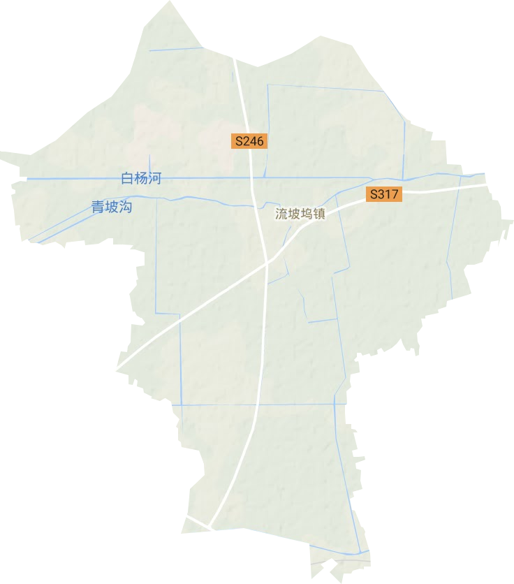 流坡坞镇地形地图