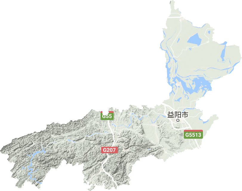 益阳市地形地图