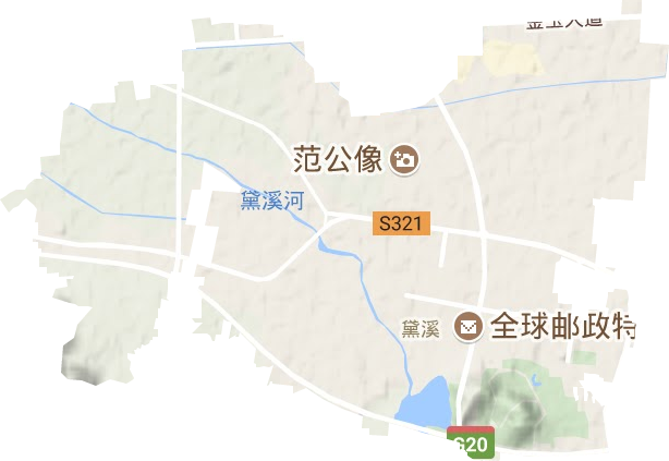 黛溪街道地形地图