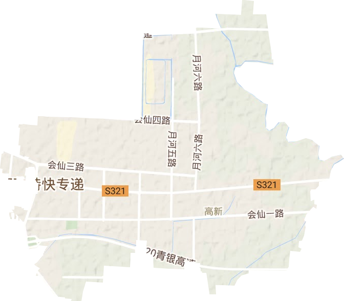 高新街道地形地图