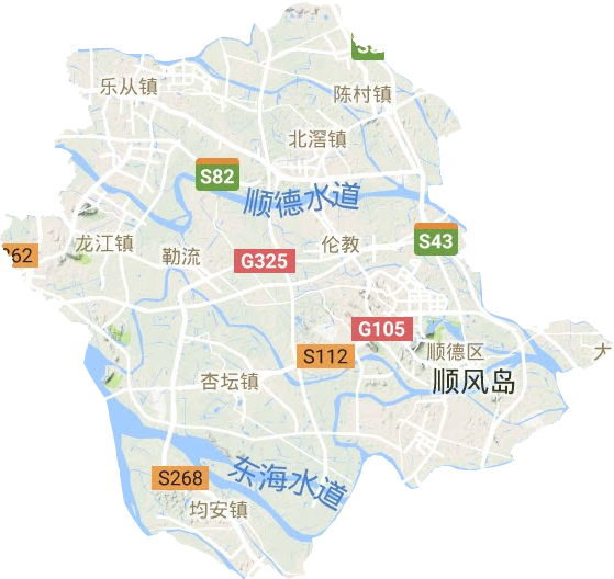 顺德区地形地图