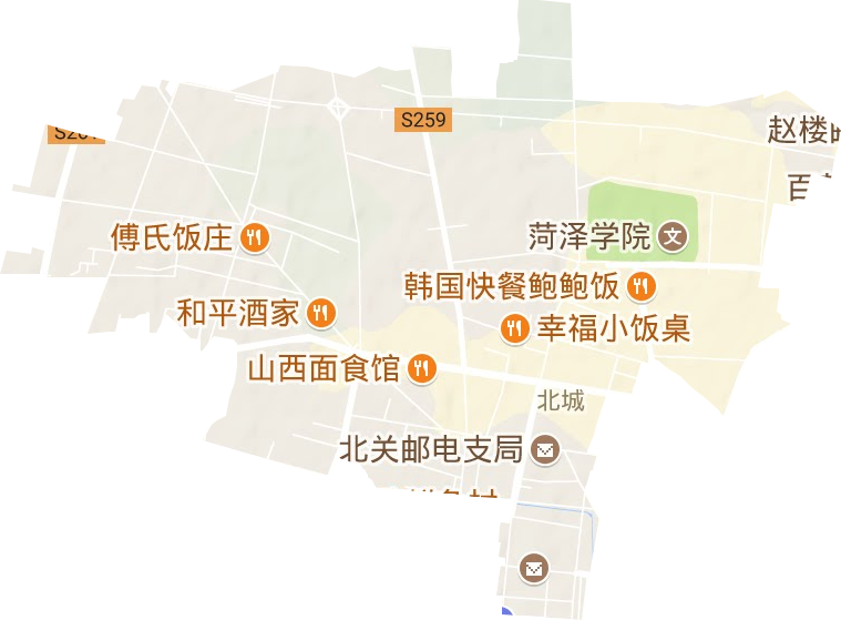 北城街道地形地图