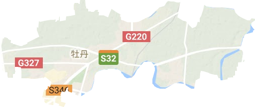 牡丹街道地形地图