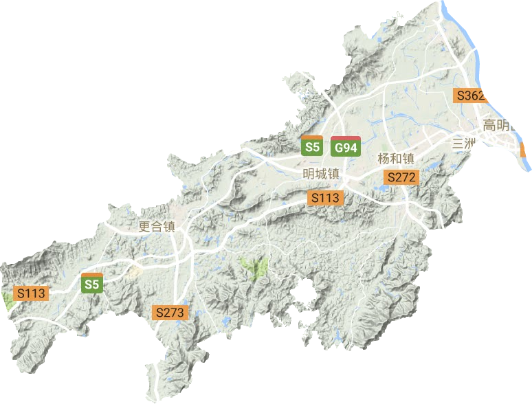 高明区地形地图