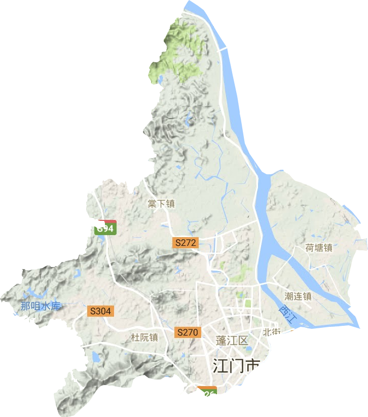 蓬江区地形地图