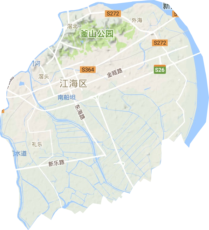 江海区地形地图