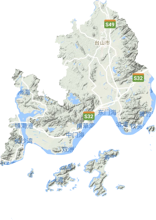 台山市地形地图