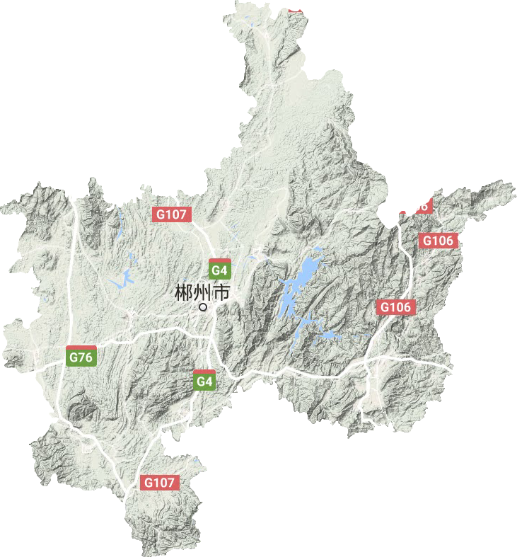 郴州市地形地图