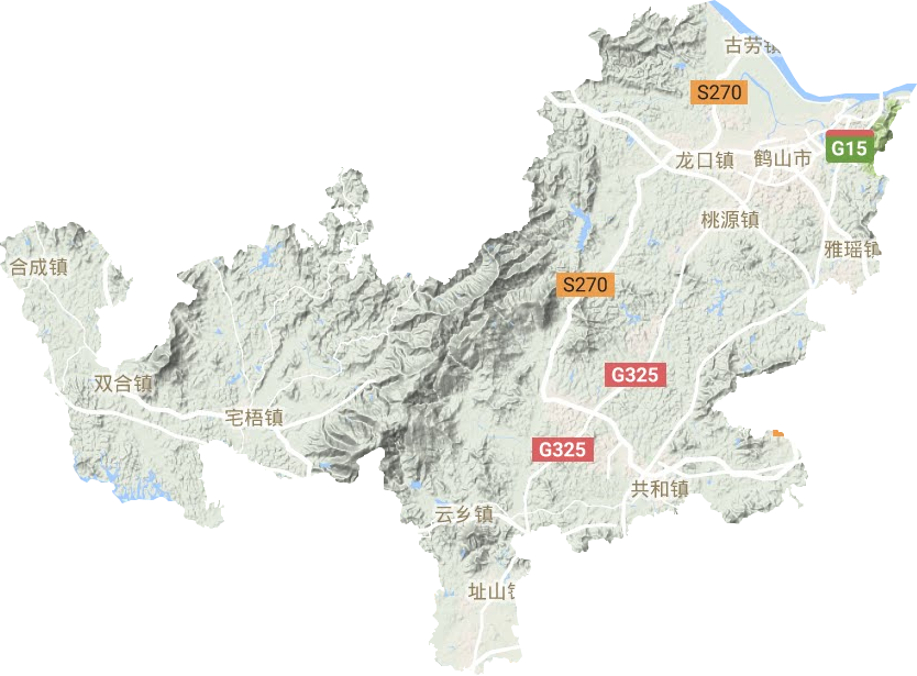 鹤山市地形地图