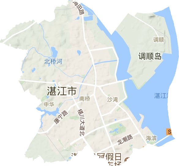 赤坎区地形地图