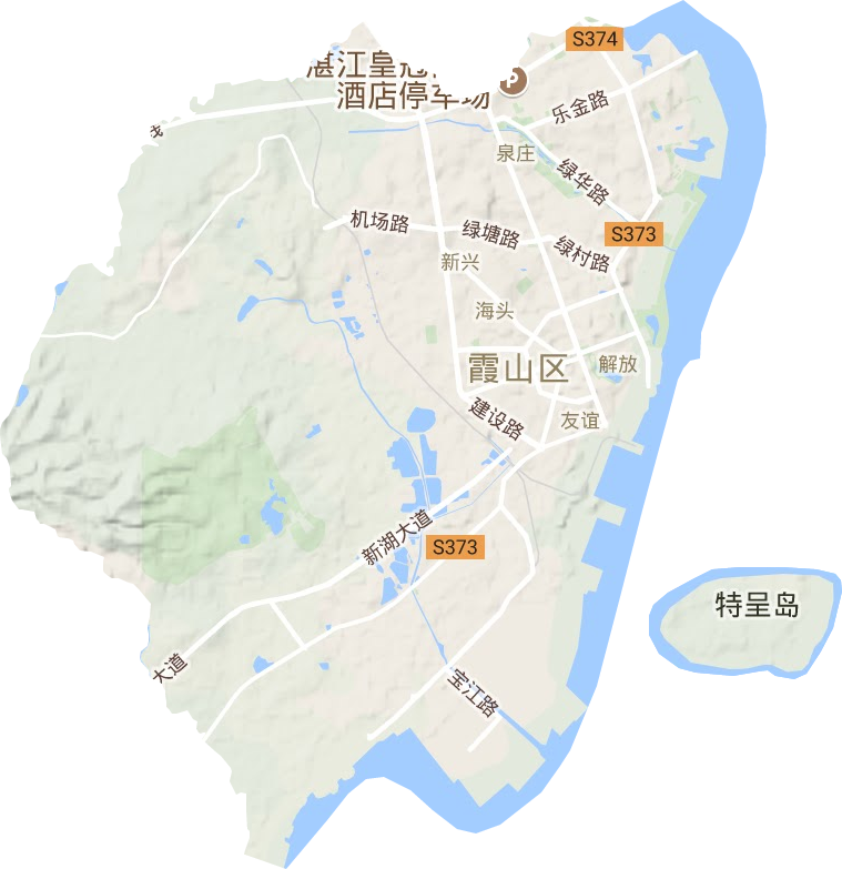 霞山区地形地图