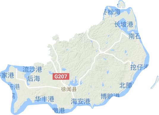 徐闻县地形地图