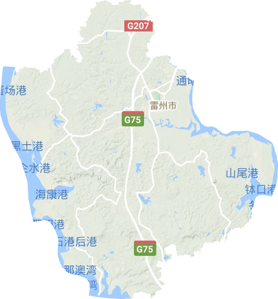 雷州市地形地图