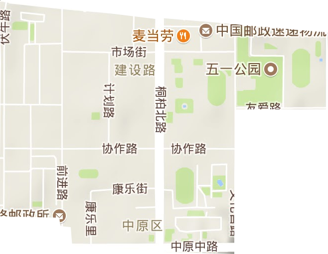 建设路街道地形地图