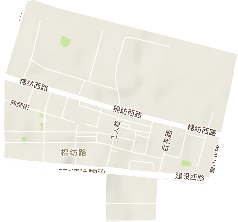棉纺路街道地形地图
