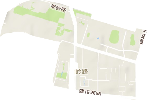 秦岭路街道地形地图