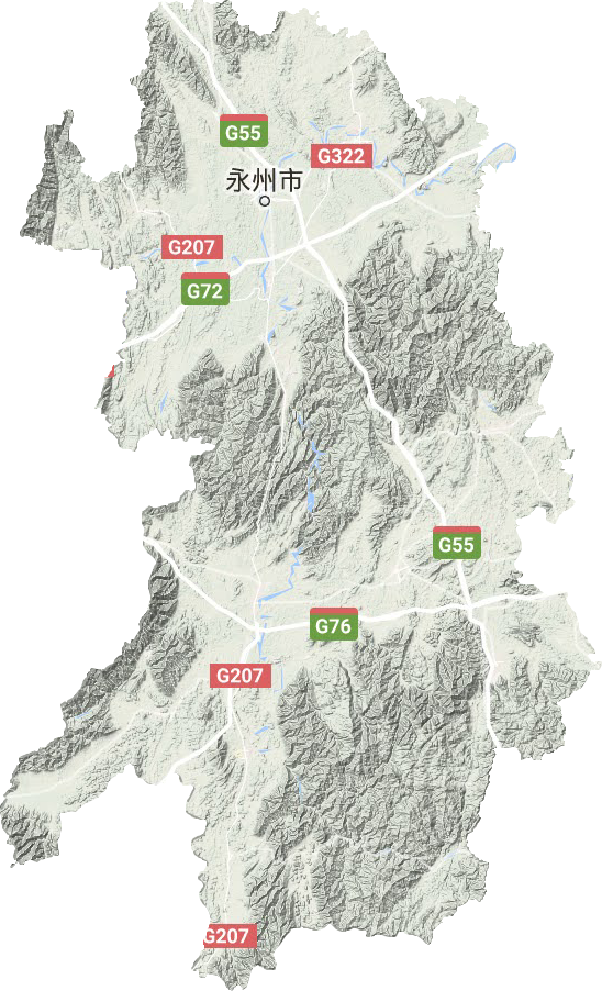 永州市地形地图