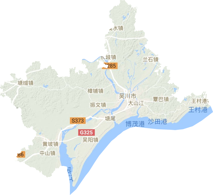 吴川市地形地图