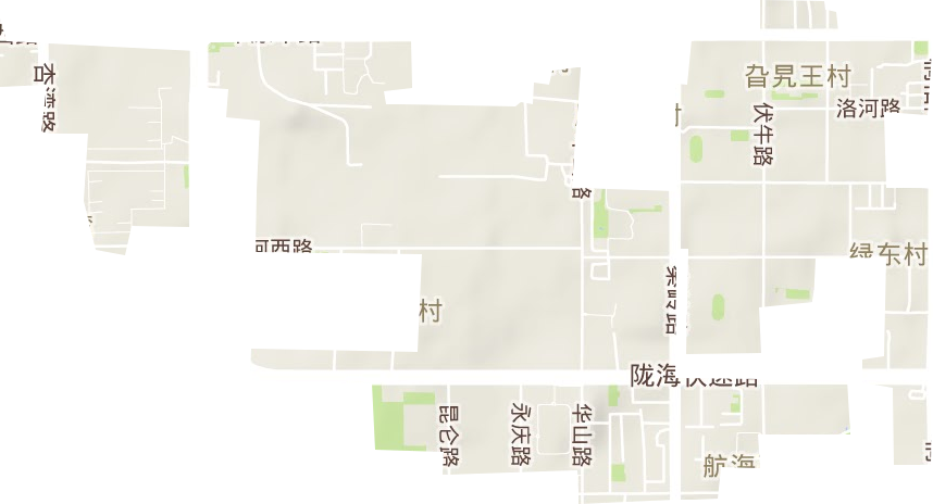 绿东村街道地形地图