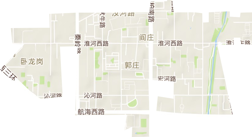 汝河路街道地形地图