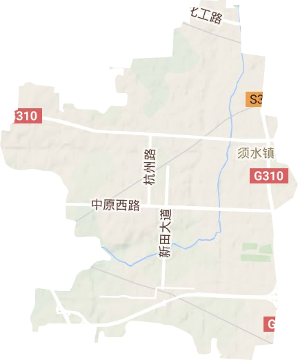 须水街道地形地图