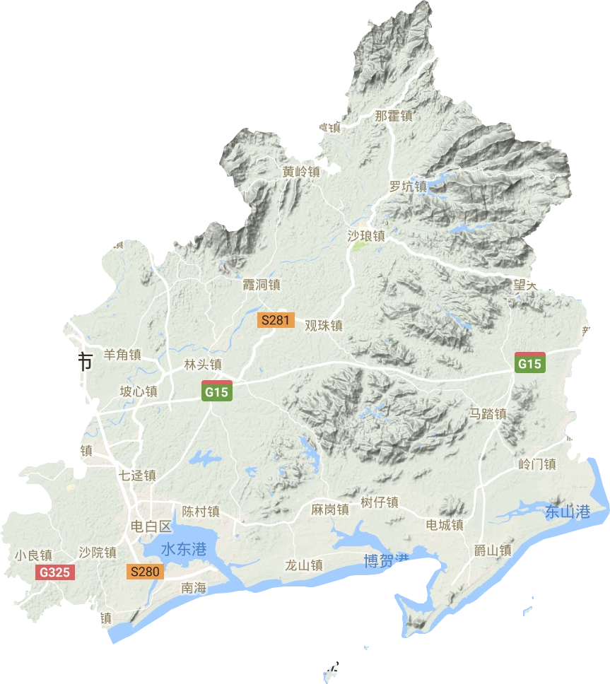 电白区地形地图
