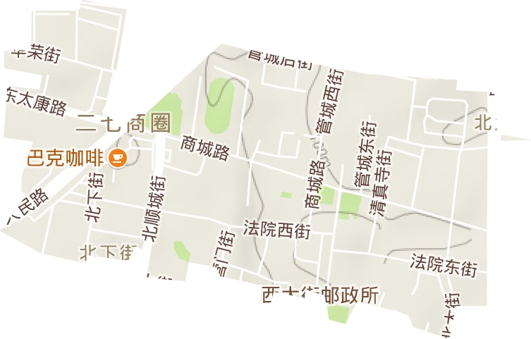 北下街街道地形地图