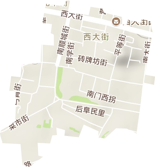 西大街街道地形地图