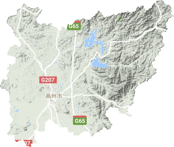 高州市地形地图