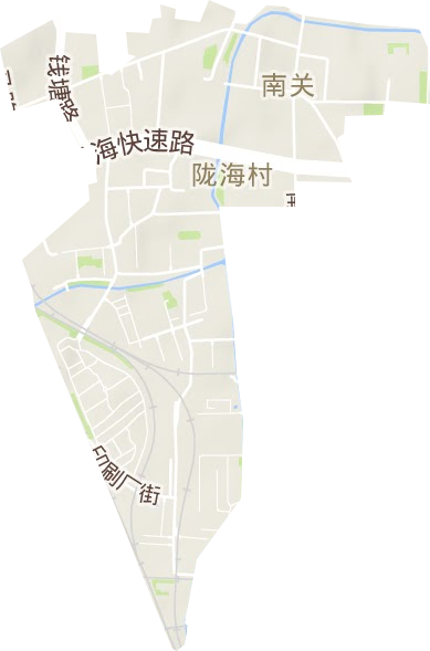 南关街道地形地图