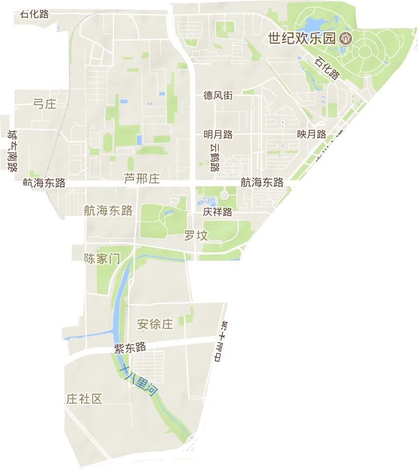 航海东路街道地形地图