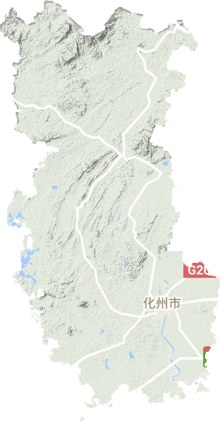 化州市地形地图