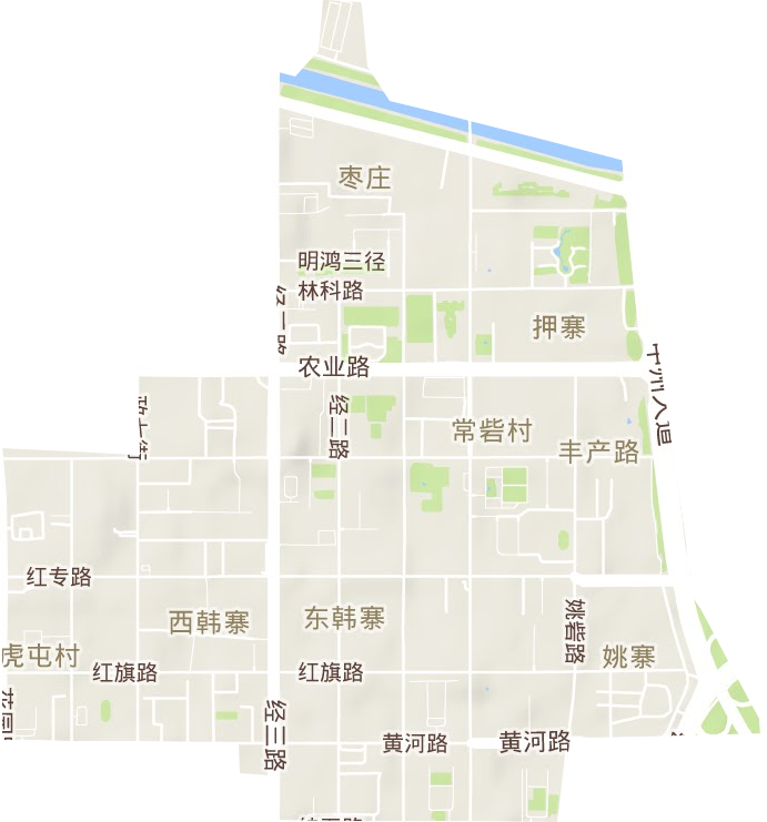 丰产路街道地形地图