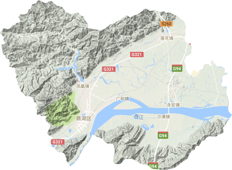 鼎湖区地形地图