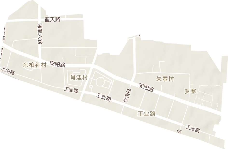 工业路街道地形地图