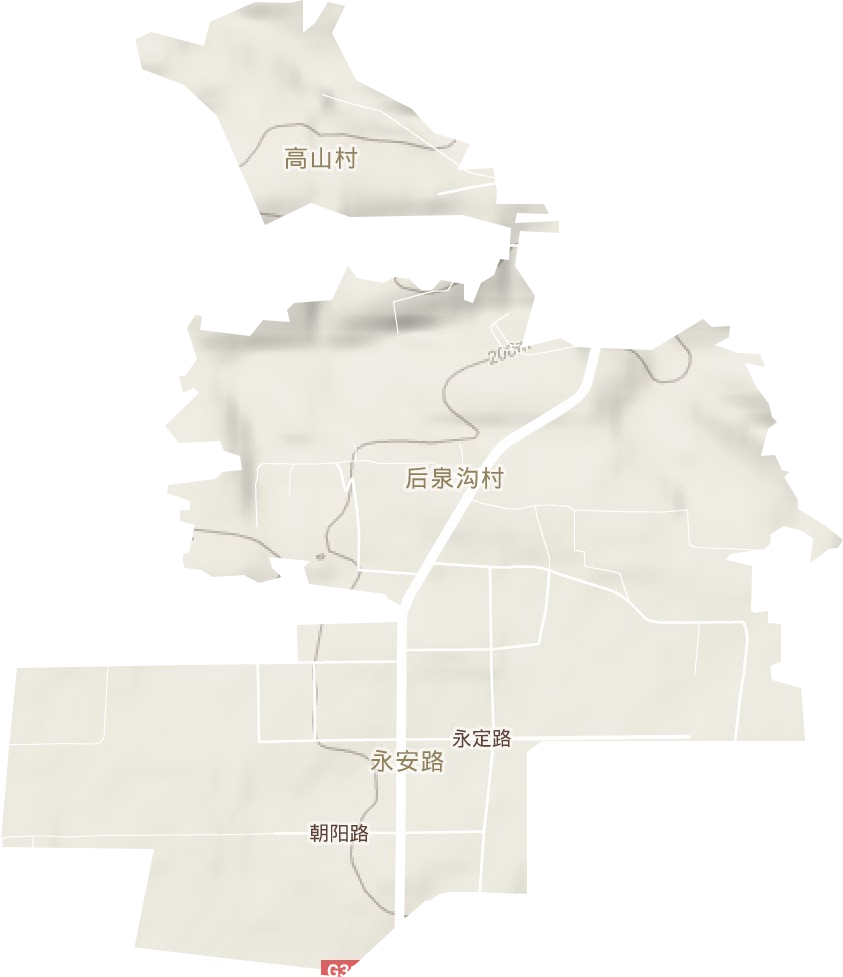 永安路街道地形地图