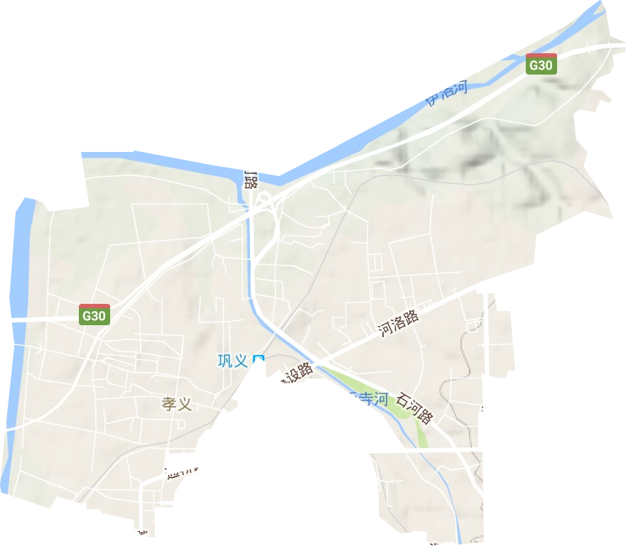 孝义街道地形地图