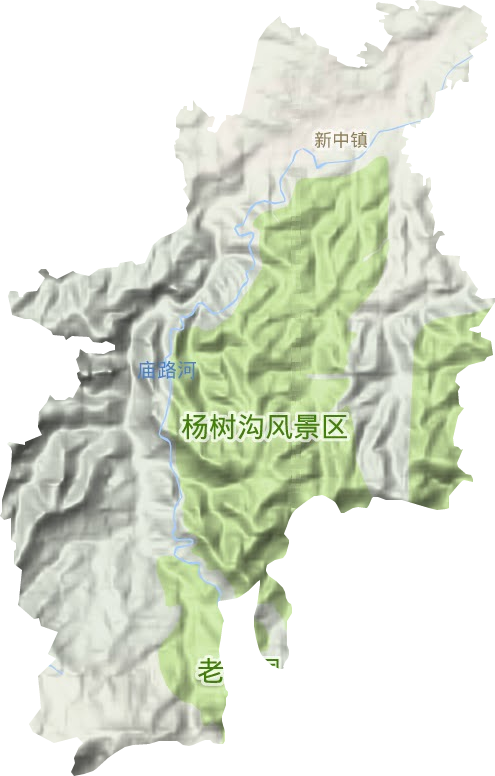 新中镇地形地图